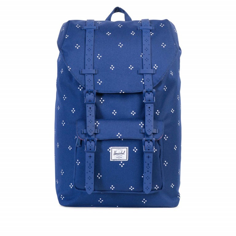 Rucksack Little America Medium Rubber Straps Volumen 14 Liter Focus Twilight Blue Rubber, Farbe: blau/petrol, Marke: Herschel, EAN: 0828432123421, Abmessungen in cm: 28x43x12, Bild 1 von 4