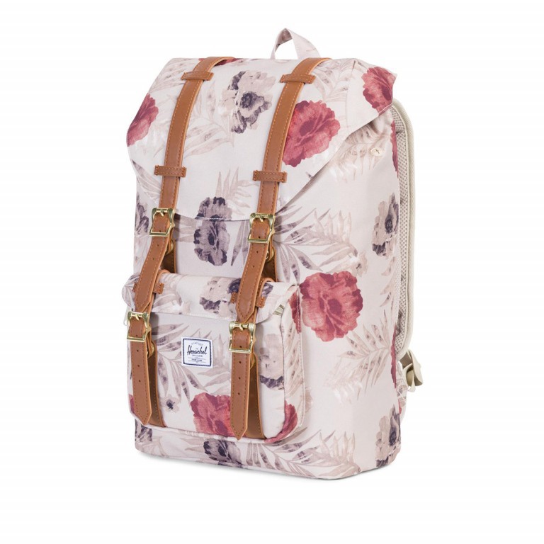 Rucksack Little America Medium Volumen 14 Liter Pelican Flora, Farbe: weiß, Marke: Herschel, EAN: 0828432123445, Abmessungen in cm: 28x43x12, Bild 2 von 4