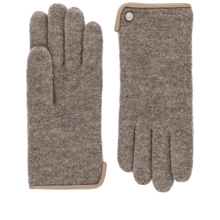 Handschuhe Damen Wolle Leder-Paspel Größe 7,5 Alpaca, Farbe: braun, Marke: Roeckl, EAN: 4003661435644, Bild 1 von 1