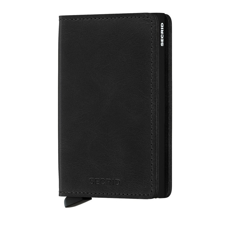 Geldbörse Slimwallet Vintage Black, Farbe: schwarz, Marke: Secrid, EAN: 8718215283980, Abmessungen in cm: 6.8x10.2x1.6, Bild 1 von 6