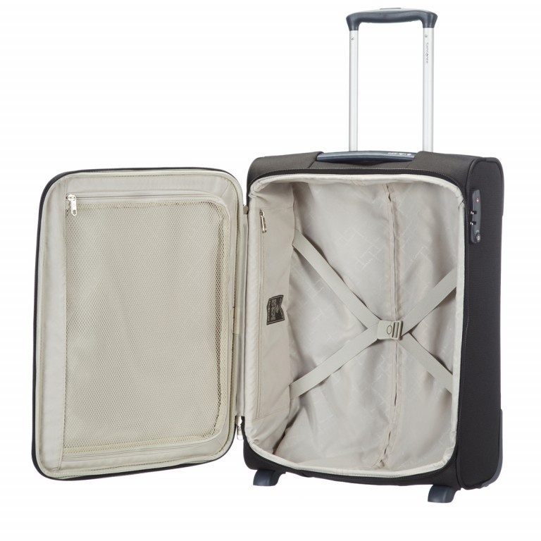 Koffer base-boost Upright 55 mit zwei Rollen Black, Farbe: schwarz, Marke: Samsonite, Abmessungen in cm: 40x55x20, Bild 3 von 5