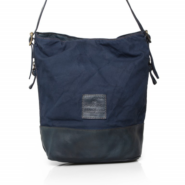 Beuteltasche Canvas C4470-TEVLTC Druck Blau, Farbe: blau/petrol, Marke: Campomaggi, Abmessungen in cm: 36x37x16, Bild 5 von 5