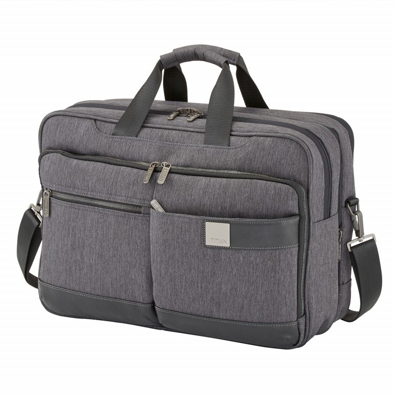 Laptoptasche Power Pack 15,6 Zoll Mixed Grey, Farbe: grau, Marke: Titan, EAN: 4030851094039, Abmessungen in cm: 45x32x18, Bild 2 von 5