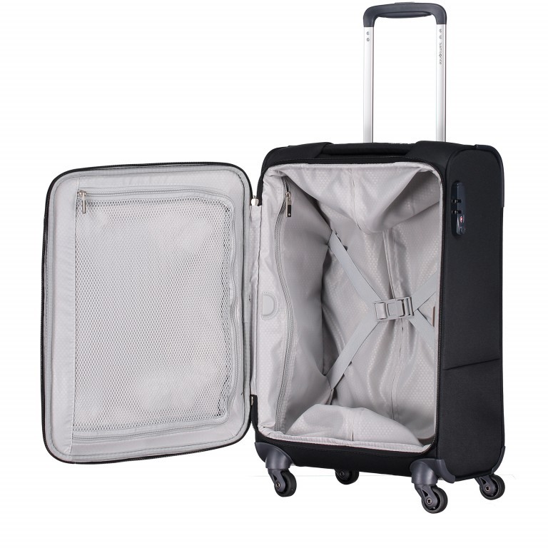 Koffer base-boost Spinner 55 Black, Farbe: schwarz, Marke: Samsonite, EAN: 5414847743993, Abmessungen in cm: 35x55x20, Bild 4 von 6