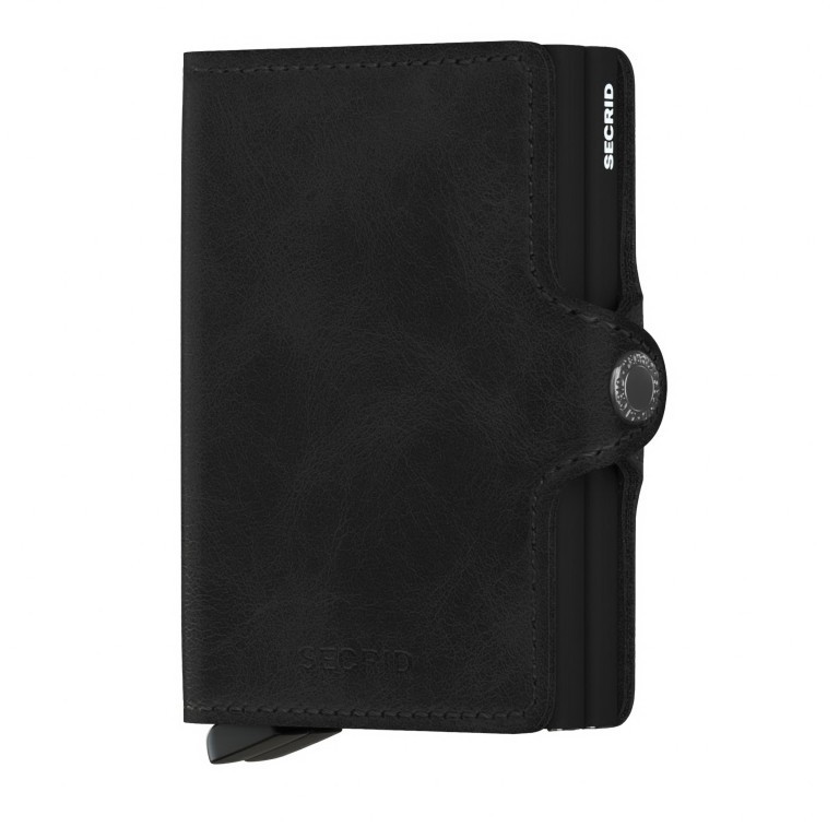 Geldbörse Twinwallet Vintage Black, Farbe: schwarz, Marke: Secrid, EAN: 8718215282983, Abmessungen in cm: 7x10.2x2.5, Bild 1 von 5