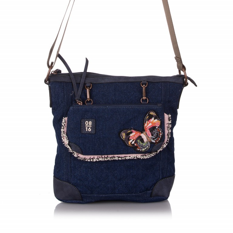 Bag Zandvoort Jeans Shoulder Dark Blue, Farbe: blau/petrol, Marke: 08|16, EAN: 4053533510436, Abmessungen in cm: 26x24x9, Bild 1 von 4