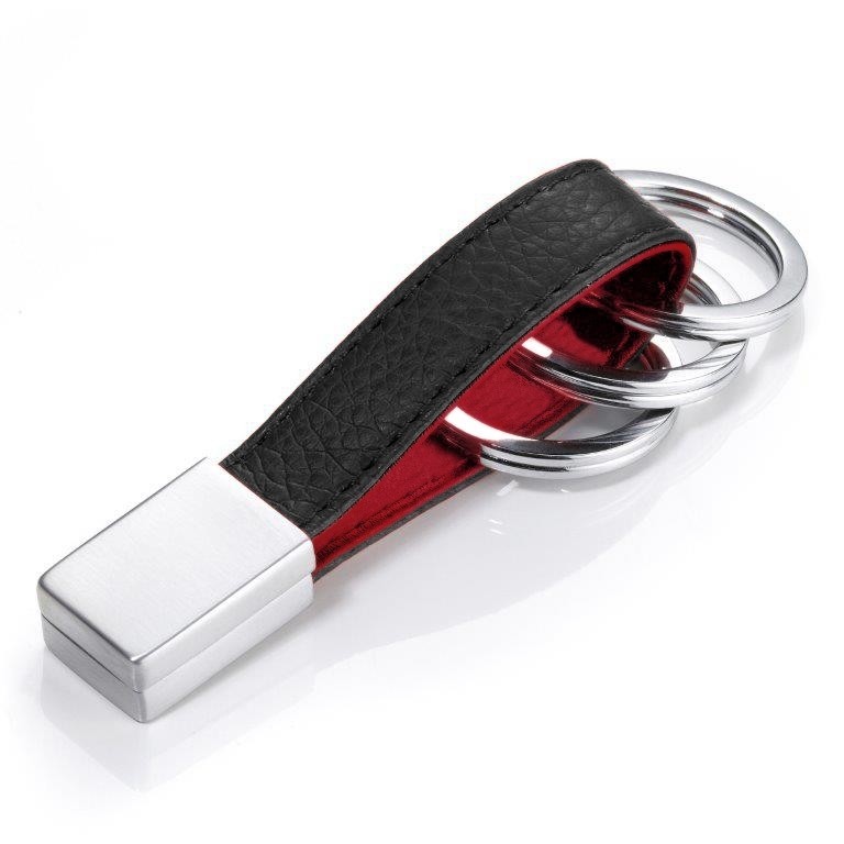 Schlüsselanhänger Twister Rot, Farbe: rot/weinrot, Marke: Troika, EAN: 4024023116278, Abmessungen in cm: 0.9x7.5x1.9, Bild 1 von 3