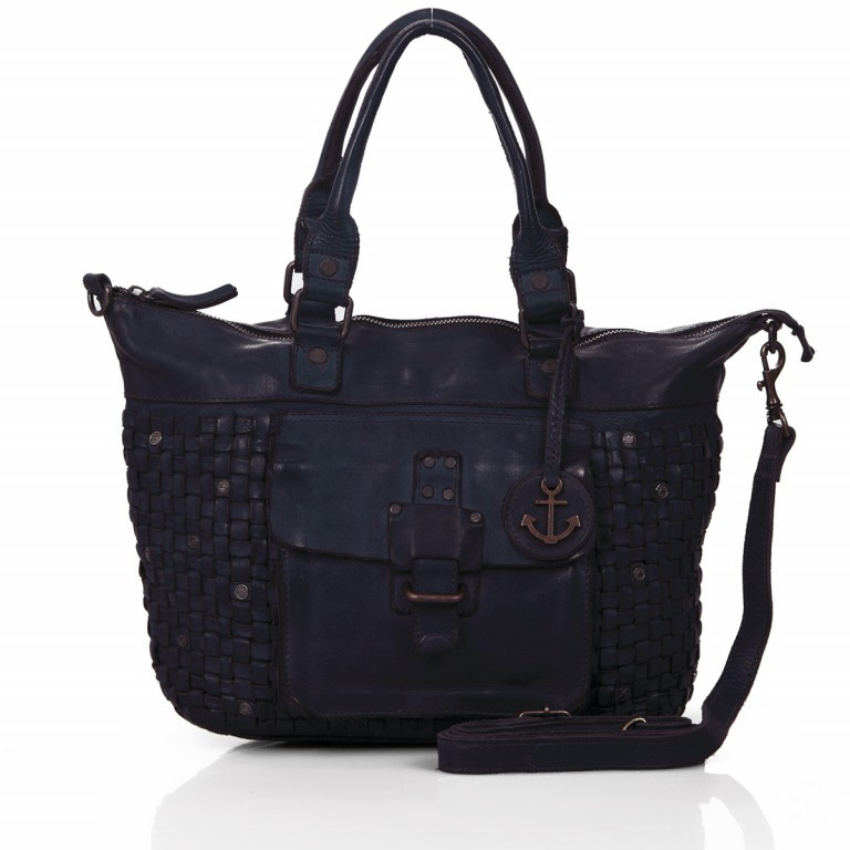 Shopper Soft-Weaving Tora B3.6074 Midnight Navy, Farbe: blau/petrol, Marke: Harbour 2nd, EAN: 4046478026940, Abmessungen in cm: 40x27x11, Bild 1 von 4