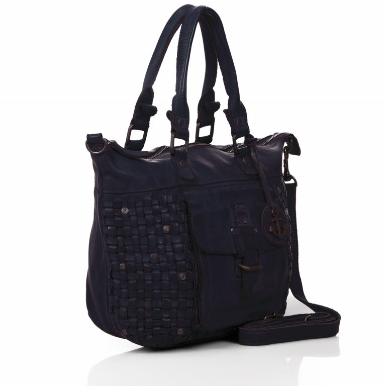 Shopper Soft-Weaving Tora B3.6074 Midnight Navy, Farbe: blau/petrol, Marke: Harbour 2nd, EAN: 4046478026940, Abmessungen in cm: 40x27x11, Bild 2 von 4