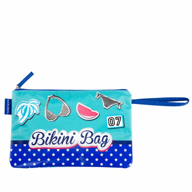 Kulturbeutel Bikini Bag Blau, Farbe: blau/petrol, Marke: Loubs, Abmessungen in cm: 30x19x1, Bild 1 von 1