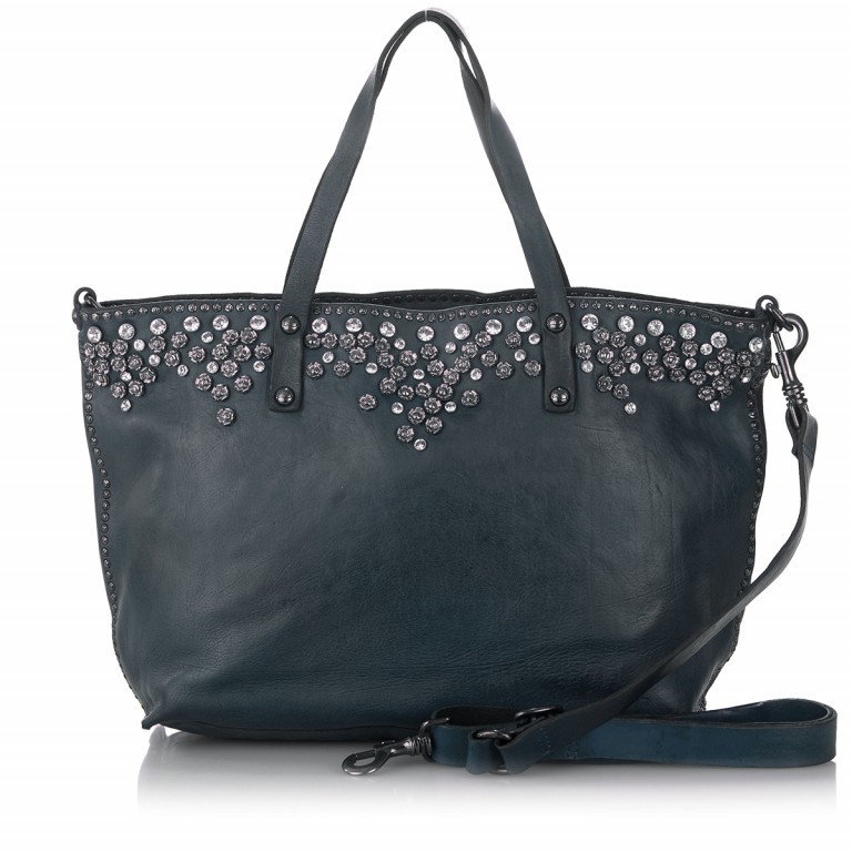 Shopper Bella Di Notte Leder Blu, Farbe: blau/petrol, Marke: Campomaggi, Abmessungen in cm: 45x28x12, Bild 1 von 4