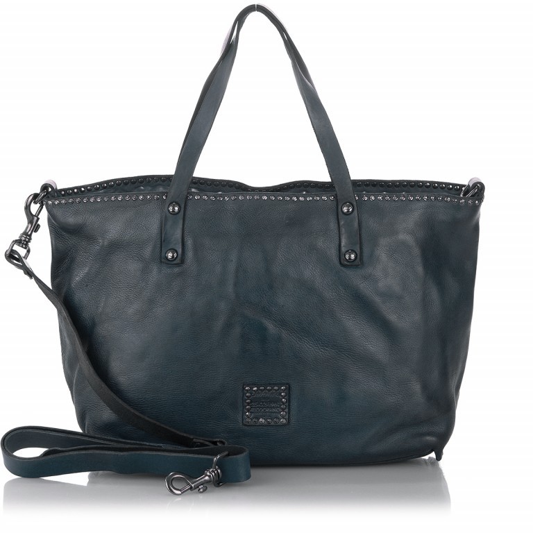 Shopper Bella Di Notte Leder Blu, Farbe: blau/petrol, Marke: Campomaggi, Abmessungen in cm: 45x28x12, Bild 4 von 4