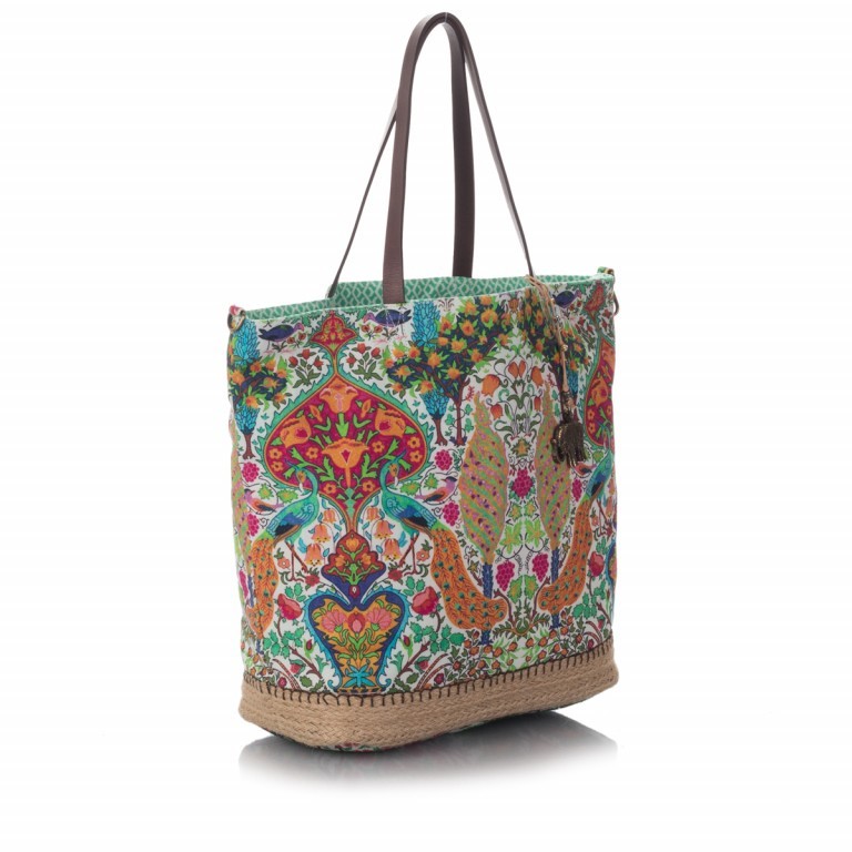 Shopper Cheyenne Canvas Metallic 117-5201 Oriental Peacock, Farbe: grün/oliv, Marke: Anokhi, Abmessungen in cm: 38x36x18, Bild 2 von 5