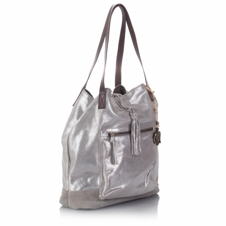 Shopper Kai 117-7126 Shiny Silver, Farbe: metallic, Marke: Anokhi, Abmessungen in cm: 32x34x12.5, Bild 2 von 3