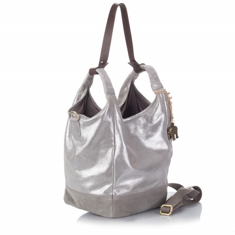 Beutel Isi 117-7124 Shiny Silver, Farbe: metallic, Marke: Anokhi, Abmessungen in cm: 22x34x21, Bild 2 von 4