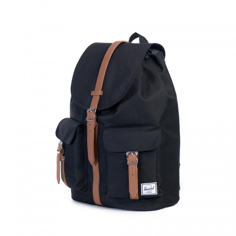 Rucksack Dawson Volumen 20,5 Liter Black Tan Synthetic Leather, Farbe: schwarz, Marke: Herschel, EAN: 0828432082667, Abmessungen in cm: 33x40x15, Bild 2 von 4