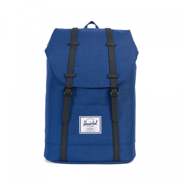 Rucksack Retreat Rubber Straps Volumen 18 Liter Eclipse Crosshatch Black Rubber, Farbe: blau/petrol, Marke: Herschel, EAN: 0828432123056, Abmessungen in cm: 34x46x12, Bild 1 von 5