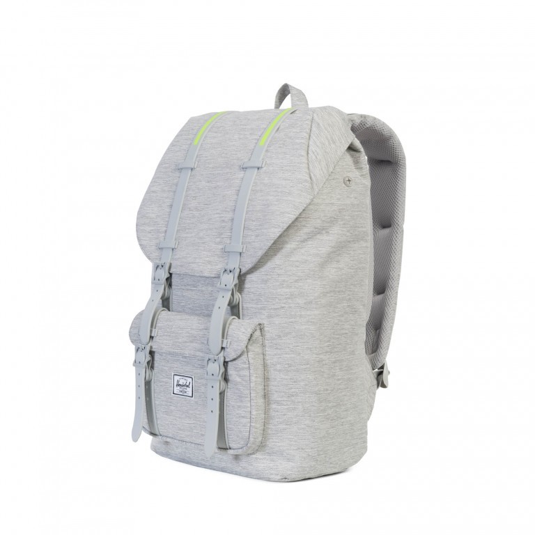 Rucksack Little America Rubber Straps Volumen 23 Liter Light Grey Crosshatch Grey Rubber, Farbe: grau, Marke: Herschel, EAN: 0828432127504, Abmessungen in cm: 28x50x17, Bild 2 von 4