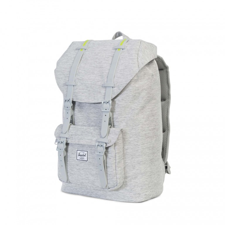 Rucksack Little America Medium Rubber Straps Volumen 14 Liter Light Grey Crosshatch Grey, Farbe: grau, Marke: Herschel, EAN: 0828432127818, Abmessungen in cm: 28x43x12, Bild 2 von 4