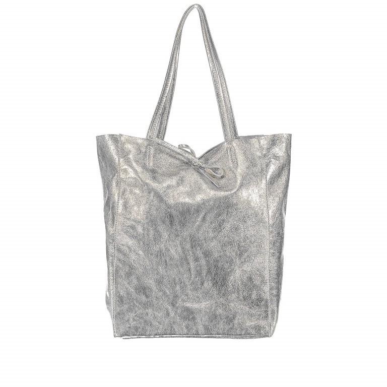 Shopper Athena Silber Metallic, Farbe: metallic, Marke: Hausfelder Manufaktur, Abmessungen in cm: 28x38x14, Bild 1 von 5