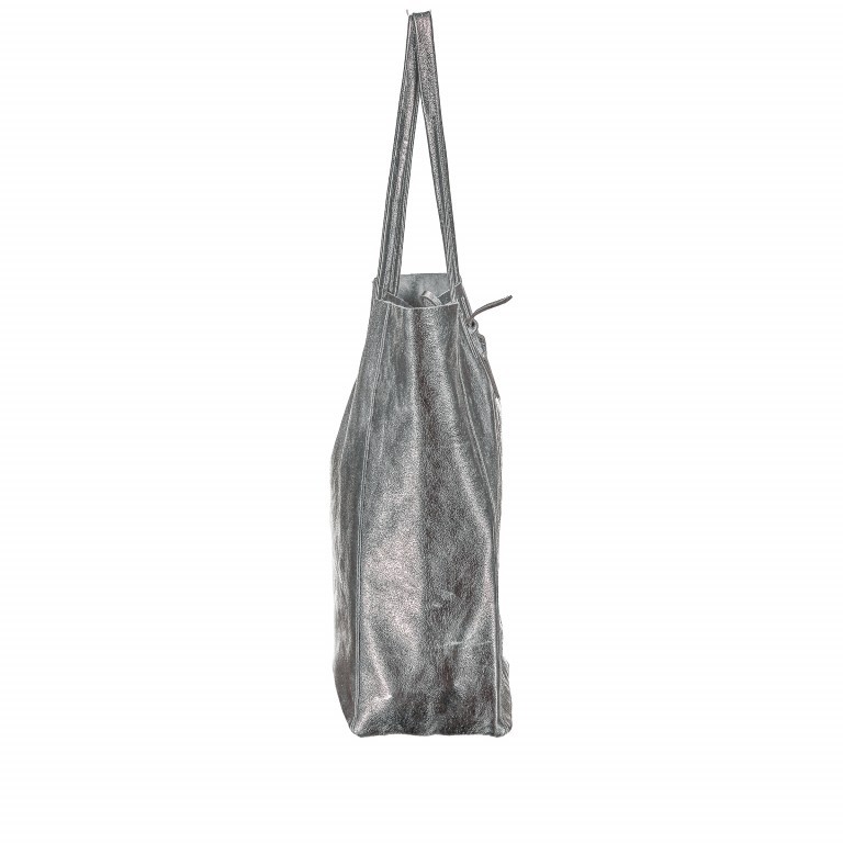 Shopper Athena Silber Metallic, Farbe: metallic, Marke: Hausfelder Manufaktur, Abmessungen in cm: 28x38x14, Bild 2 von 5