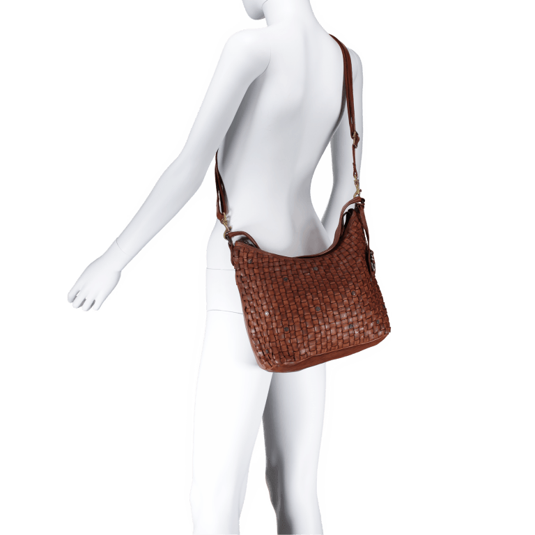 Beuteltasche Soft-Weaving Mila B3.6306 Charming Cognac, Farbe: cognac, Marke: Harbour 2nd, EAN: 4046478028098, Abmessungen in cm: 33x25x12, Bild 3 von 4