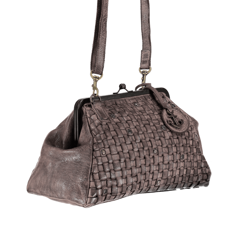 Umhängetasche Soft-Weaving Palina B3.6339 mit Knipsverschluss Stone Grey, Farbe: grau, Marke: Harbour 2nd, EAN: 4046478028135, Abmessungen in cm: 28x19x12, Bild 2 von 4