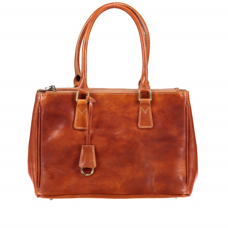 Shopper Toscana Cognac, Farbe: cognac, Marke: Hausfelder Manufaktur, EAN: 4065646000544, Abmessungen in cm: 37x25x16, Bild 1 von 7