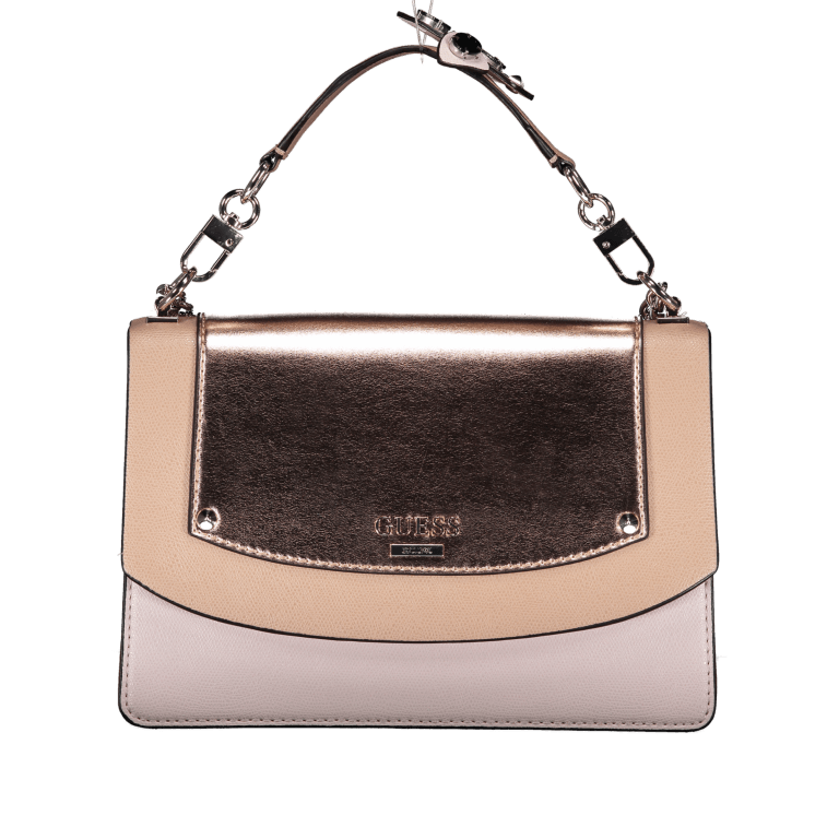 Umhängetasche Rose Gold, Farbe: metallic, Marke: Guess, Abmessungen in cm: 27x18x8, Bild 1 von 4