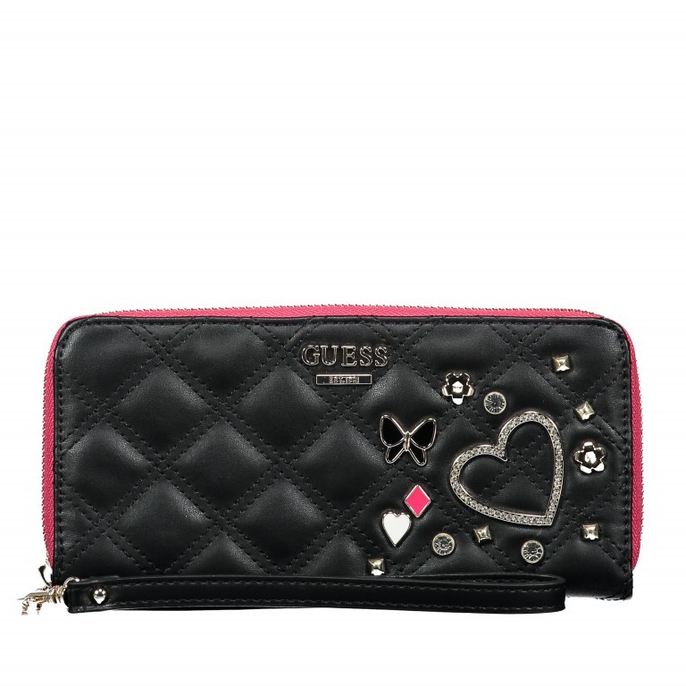 Geldbörse Darin Black, Farbe: schwarz, Marke: Guess, Abmessungen in cm: 21x10x3, Bild 1 von 3