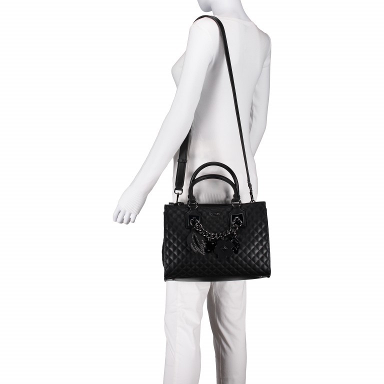 Handtasche Stassie Girlfriend Black, Farbe: schwarz, Marke: Guess, Abmessungen in cm: 31x22x14, Bild 3 von 6