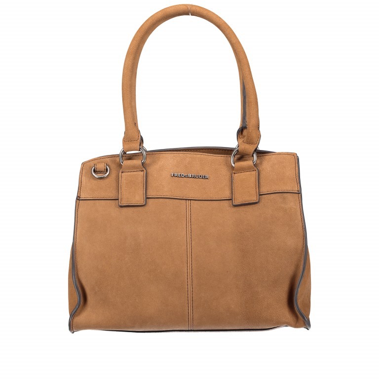 Shopper Smooth Velvet Boxy Cognac, Farbe: cognac, Marke: FredsBruder, Abmessungen in cm: 32x26.5x15, Bild 1 von 6