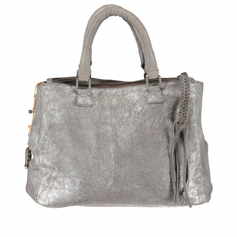 Handtasche Valente 317-7265 Silver, Farbe: metallic, Marke: Anokhi, Abmessungen in cm: 32x25x15, Bild 5 von 5