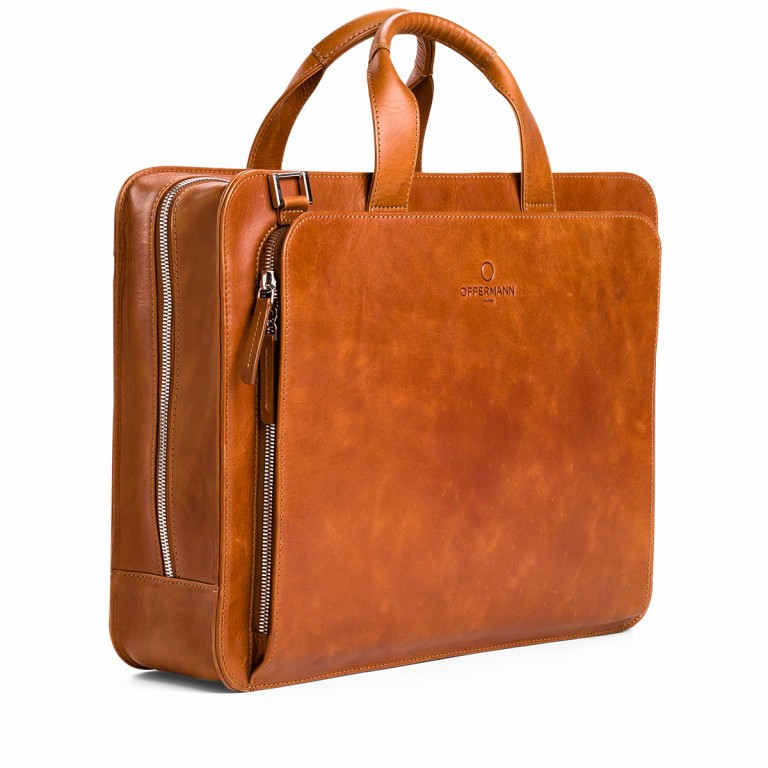 Aktentasche Workbag 2 Handles OFF-WR1 Cognac, Farbe: cognac, Marke: Offermann, EAN: 4057081013463, Abmessungen in cm: 39.5x30x9.5, Bild 2 von 6