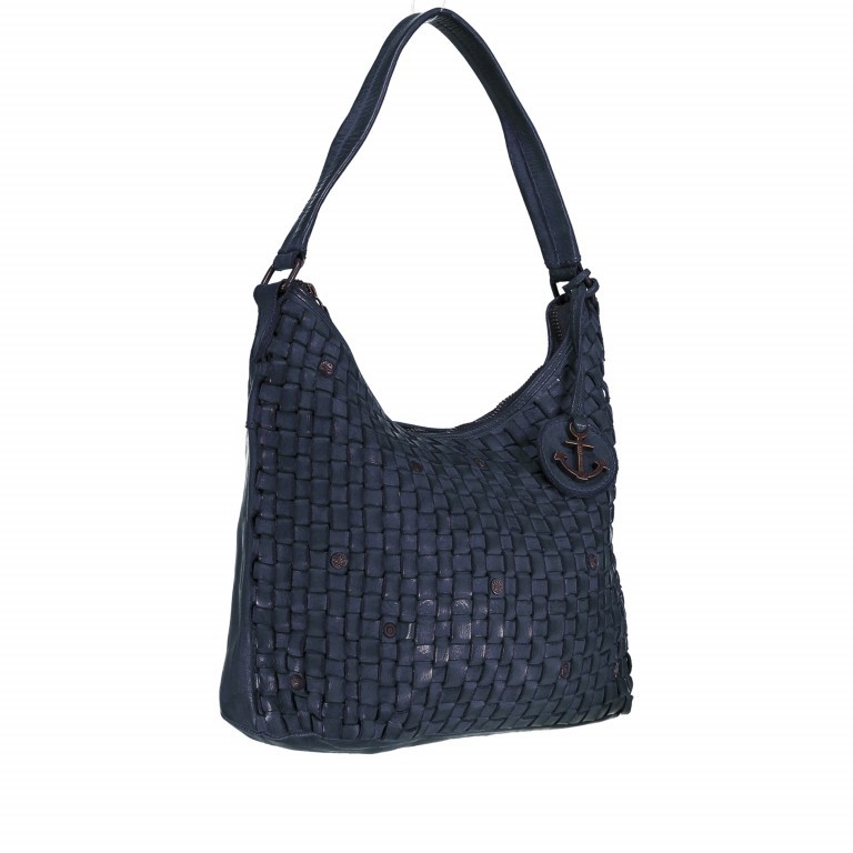 Beuteltasche Soft-Weaving Mila B3.6306 Midnight Navy, Farbe: blau/petrol, Marke: Harbour 2nd, EAN: 4046478029644, Abmessungen in cm: 33x25x12, Bild 2 von 5