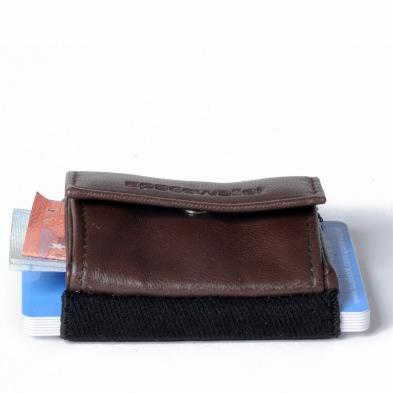 Geldbörse Push 2.0 Mini Black Chocolate, Farbe: braun, Marke: Space Wallet, Abmessungen in cm: 6.5x6x2, Bild 3 von 3