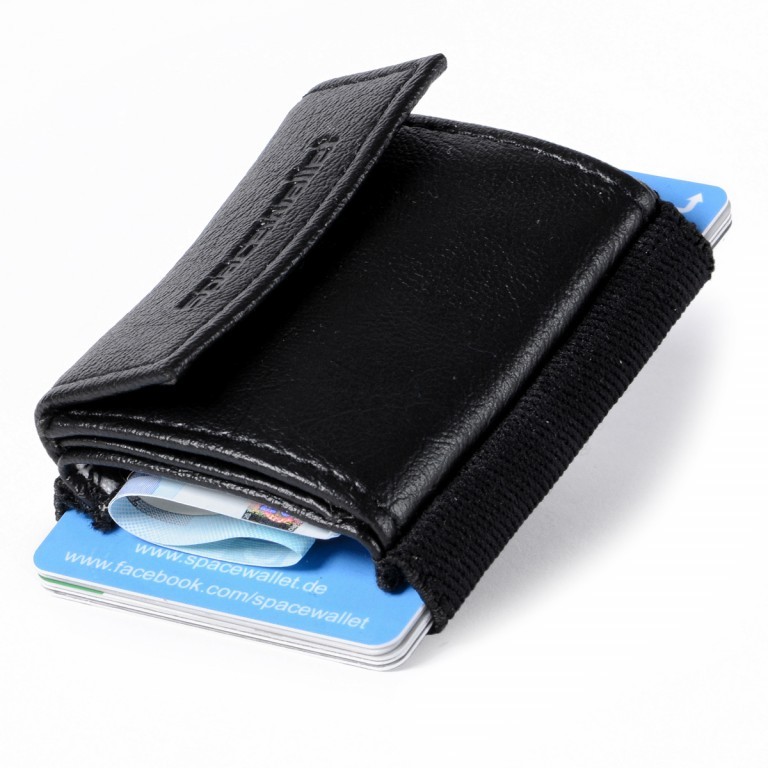 Geldbörse Push 2.0 Night Guard, Farbe: schwarz, Marke: Space Wallet, Abmessungen in cm: 6.5x6x2, Bild 1 von 3