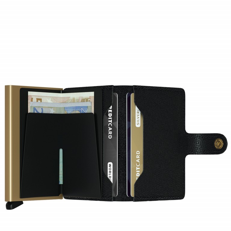 Geldbörse Miniwallet Crisple Black Gold, Farbe: anthrazit, Marke: Secrid, EAN: 8718215285502, Abmessungen in cm: 6.8x10.2x1.6, Bild 3 von 3