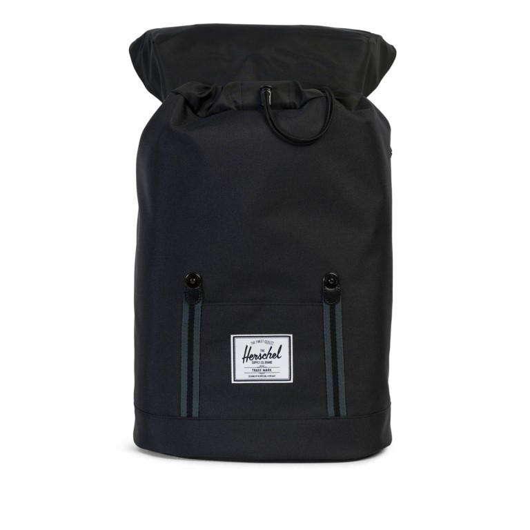 Rucksack Retreat Rubber Straps Volumen 18 Liter Dark Shadow Black, Farbe: schwarz, Marke: Herschel, EAN: 0828432135165, Abmessungen in cm: 34x46x12, Bild 3 von 5