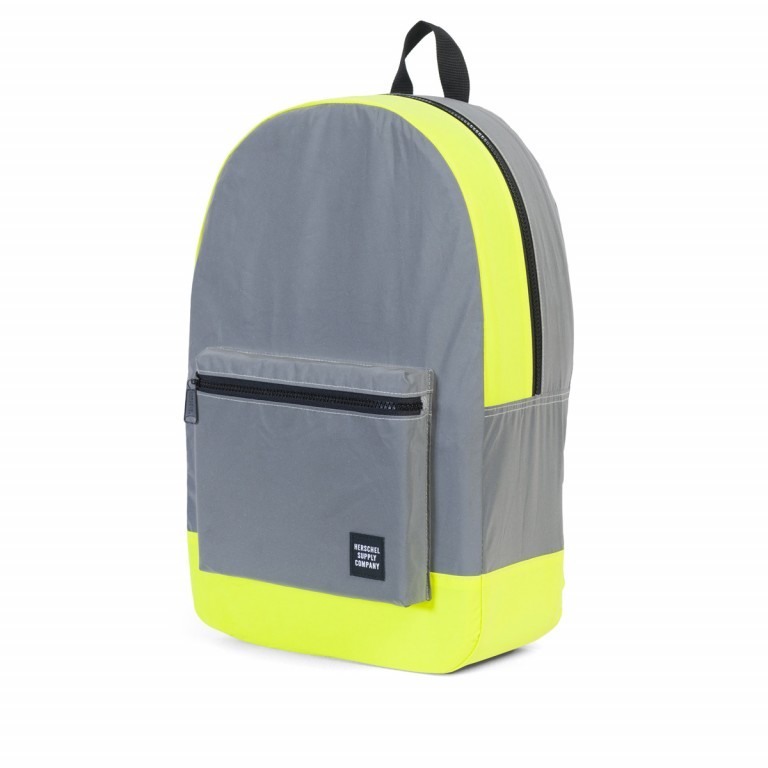 Rucksack Packable Daypack faltbar Silver Neon Yellow Reflective, Farbe: grau, Marke: Herschel, EAN: 0828432136308, Abmessungen in cm: 32x45x14, Bild 2 von 5