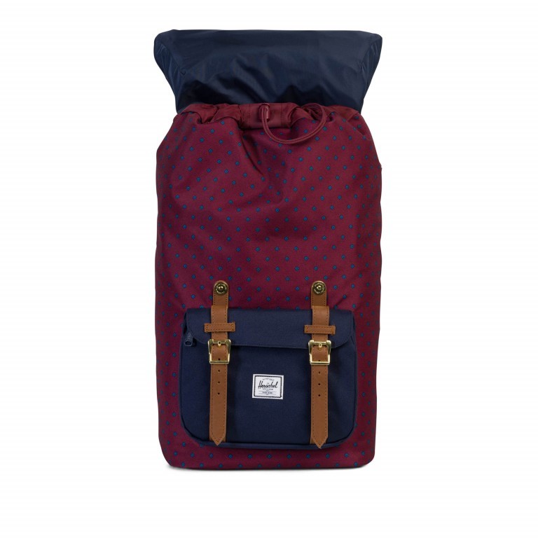 Rucksack Little America Volumen 23 Liter Univers Windsor Wine Peacoat, Farbe: rot/weinrot, Marke: Herschel, EAN: 0828432137459, Abmessungen in cm: 28x50x17, Bild 3 von 4