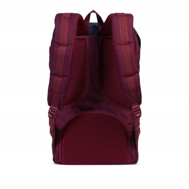 Rucksack Little America Volumen 23 Liter Univers Windsor Wine Peacoat, Farbe: rot/weinrot, Marke: Herschel, EAN: 0828432137459, Abmessungen in cm: 28x50x17, Bild 4 von 4