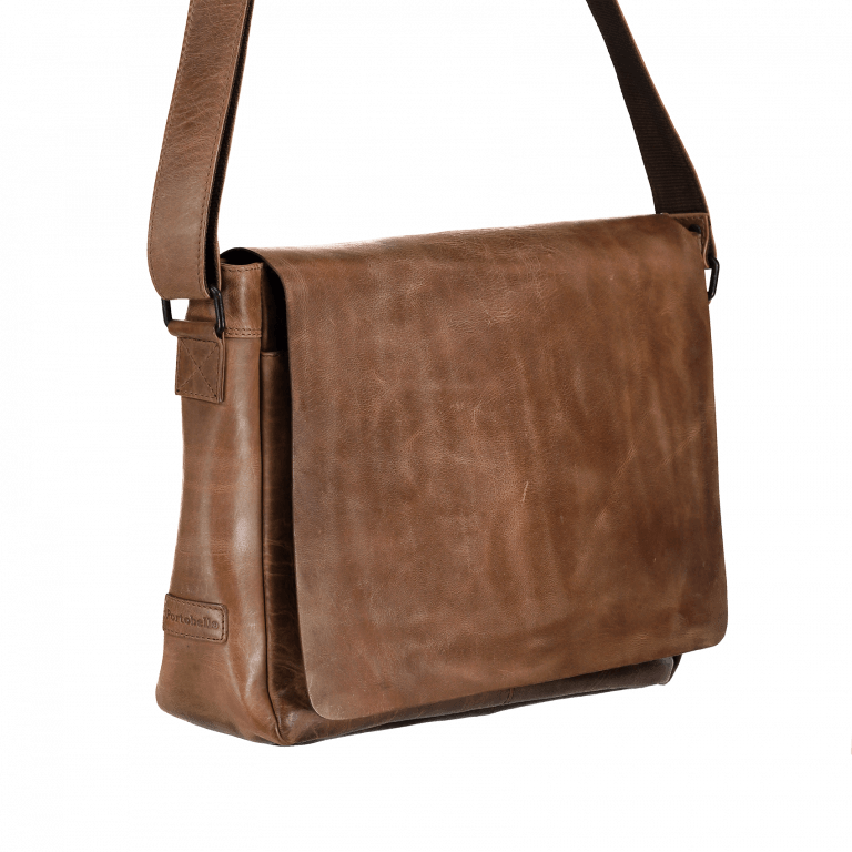 Kuriertasche Cognac, Farbe: cognac, Marke: Portobello, EAN: 4046478023888, Abmessungen in cm: 36x28x12, Bild 2 von 5