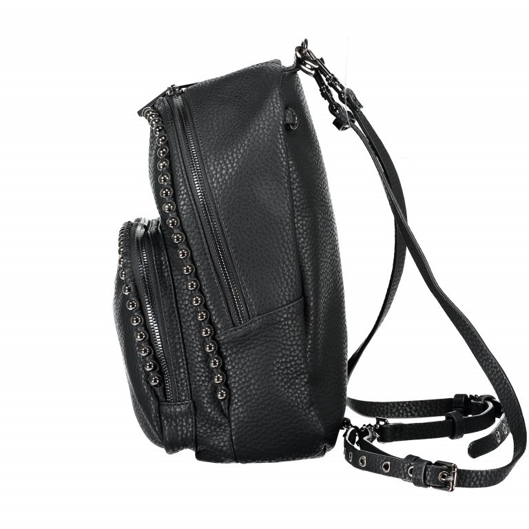 Rucksack mit Nietenbesatz Schwarz, Farbe: schwarz, Marke: Replay, Abmessungen in cm: 25x33x12.5, Bild 3 von 7