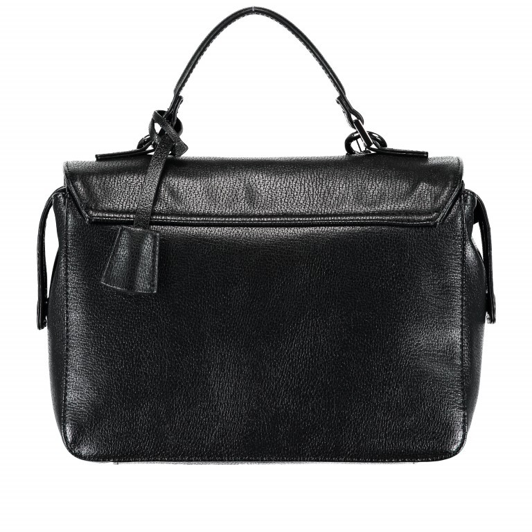 Handtasche Saffiano-Optik Schwarz, Farbe: schwarz, Marke: Replay, Abmessungen in cm: 26x19x14, Bild 5 von 6