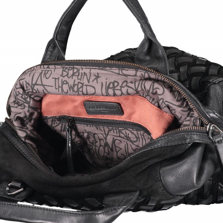 Handtasche Crosta Omaha Oil Black, Farbe: schwarz, Marke: Liebeskind Berlin, Abmessungen in cm: 30x20x13, Bild 4 von 6