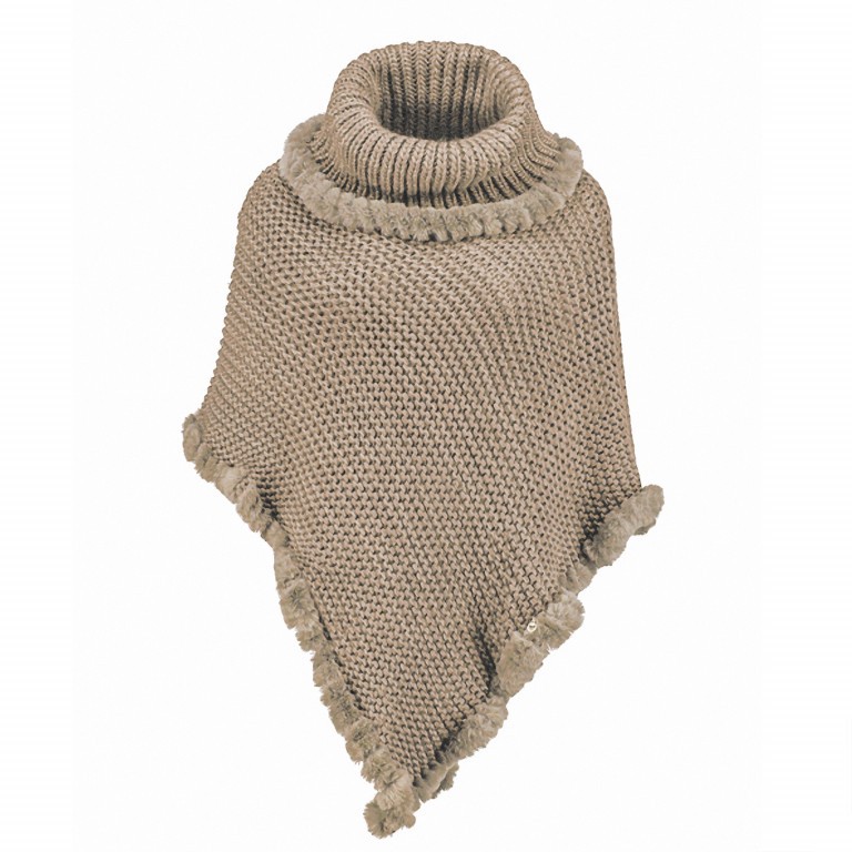 Poncho Gisela Kunstfell Moon Rock, Farbe: taupe/khaki, Marke: Rino & Pelle, Bild 1 von 1