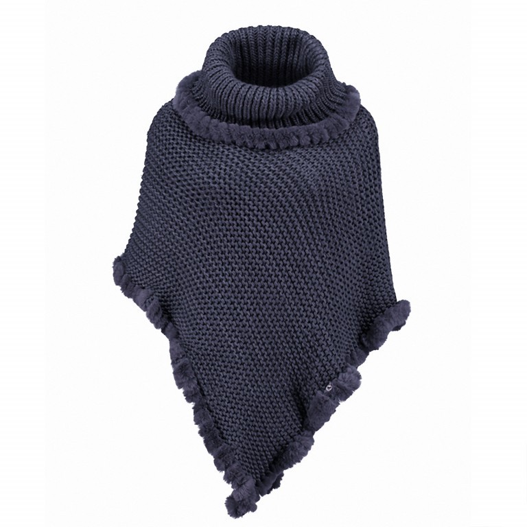 Poncho Gisela Kunstfell Navy Blue, Farbe: blau/petrol, Marke: Rino & Pelle, EAN: 8719293390645, Bild 1 von 1