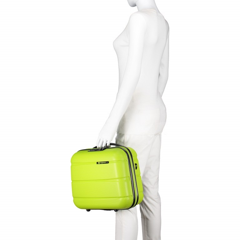 Kosmetikkoffer ABS13 Lime Green, Farbe: grün/oliv, Marke: Franky, EAN: 4250346072797, Abmessungen in cm: 36x32x18, Bild 6 von 9