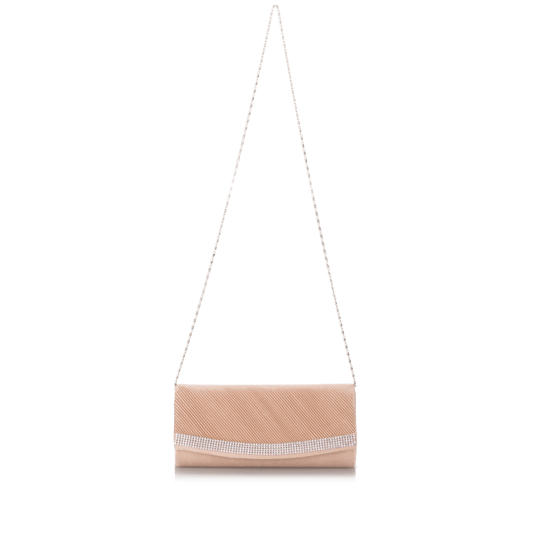 Clutch mit Strass Beige, Farbe: beige, Marke: Hausfelder Manufaktur, Abmessungen in cm: 26x12x7, Bild 5 von 5